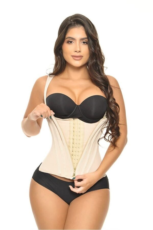 chaleco-15-varillas-beige-frente-1 Faja Chaleco Ultra Cintura Bella Michell