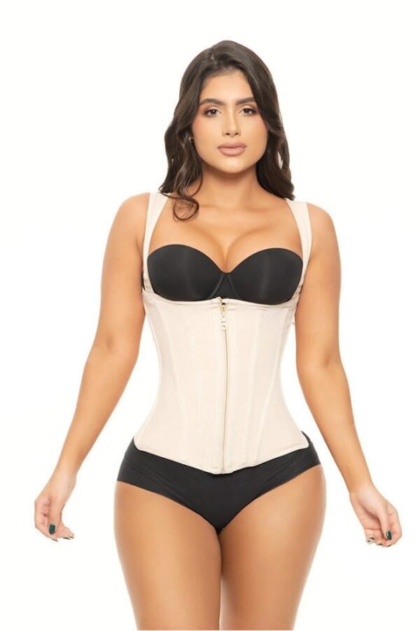 chaleco-15-varillas-beige-frente Faja Chaleco Ultra Cintura Bella Michell