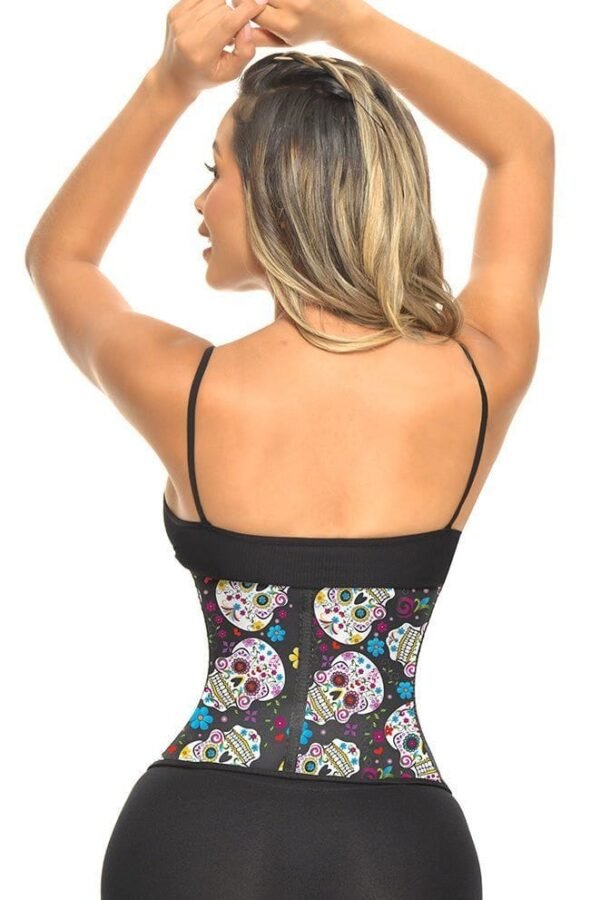 cinturilla-talle-corto-calaveras-2 Cinturilla de Latex Forrada de Calaveras Mexicanas Bella Michell