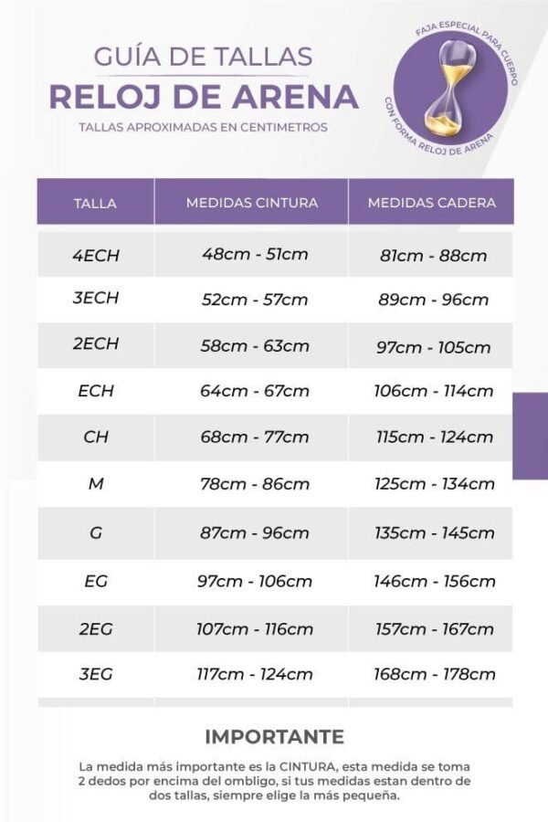 short-push-up-doble-talla-tabla-de-medidas Short Push Up Reloj de Arena Bella Michell tabla de medidas kani