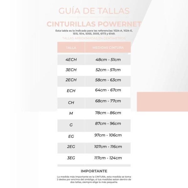 tabla-medidas-chaleco-15-varillas Faja Chaleco Ultra Cintura Bella Michell tabla de medidas